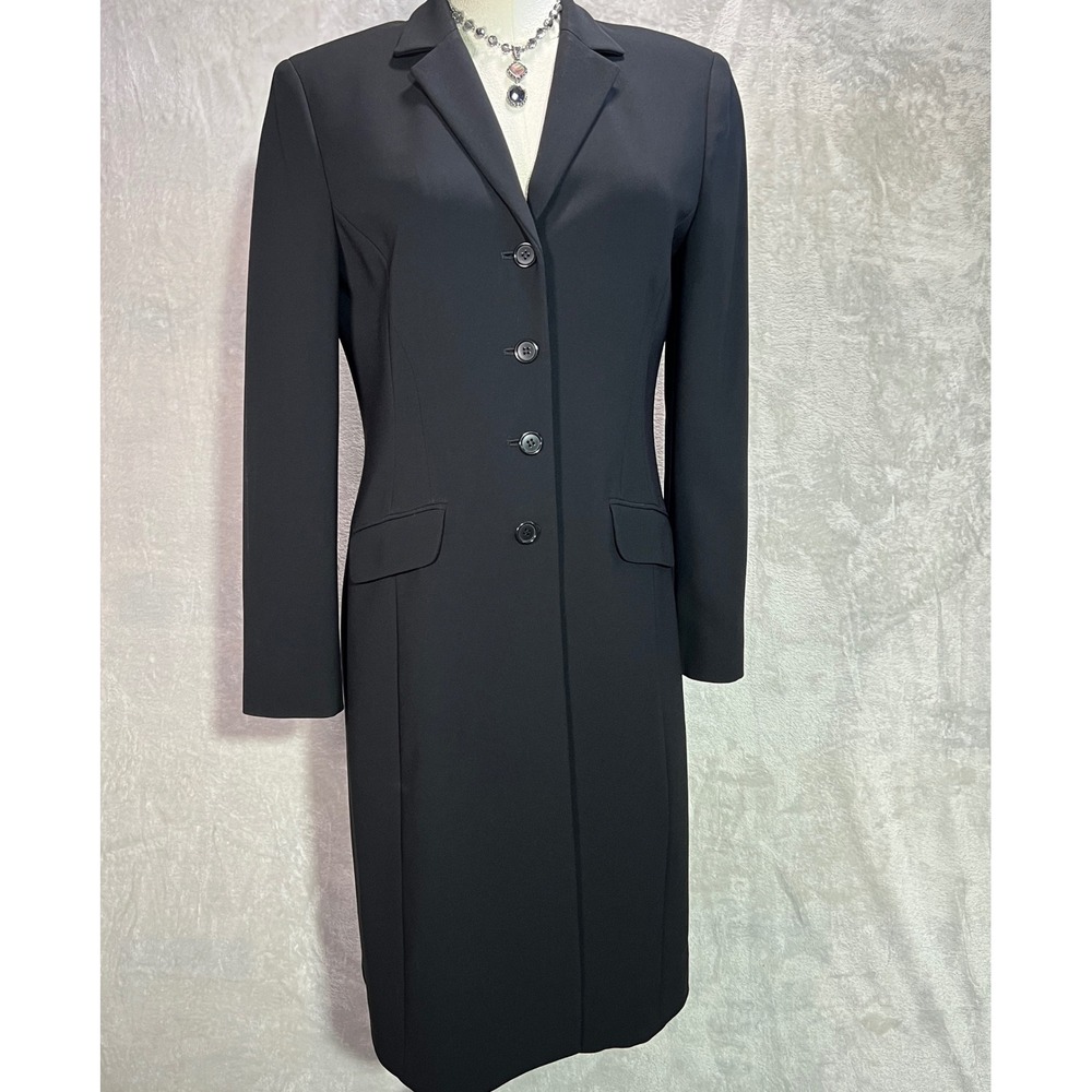Ann Taylor 90s Blazer Jacket Career Business Size 8P Petite Black Professional